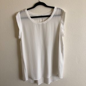 White sleeveless blouse